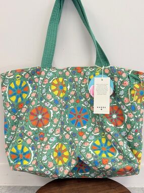 NWT Rhode x Target Zinnia Floral Print Oversized Tote Bag Green Multi